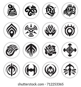 Simple Monochrome Symbols Tattoos Idea Engraving Stock Vector (Royalty ...