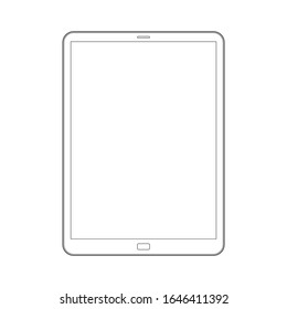 Simple Monochrome Tablet Line Drawing Illustration Stock Vector ...