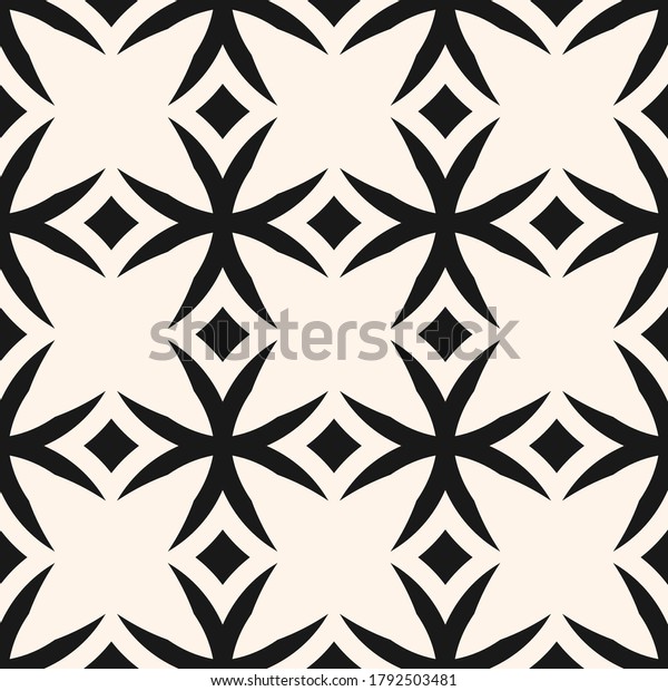 Simple Monochrome Vector Seamless Pattern Black Stock Vector (Royalty