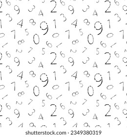 Simple monochrome wallpaper and background with scattered numbers
