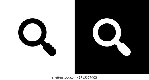 Elemento de Lupa Monocolor Simples com Variação de Preto e Branco Invertido