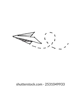 SIMPLE MONOCROM PAPER PLANE VECTOR