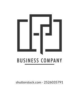 A Simple Monogram black and white logo for company