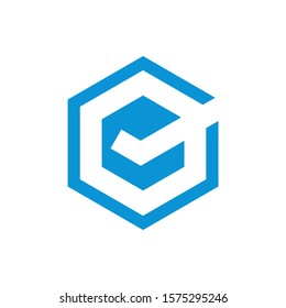 simple monogram cube check logo