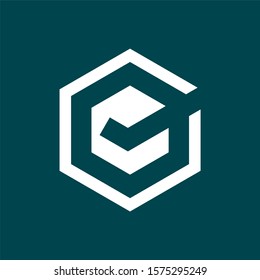 simple monogram cube check logo