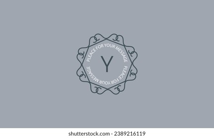 Simple monogram design with space for text and initial letter Y. Logo concept, business sign, etc.