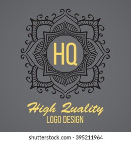 Simple monogram design template. Elegant frame ornament line logo design. Good for Restaurant, Boutique, Hotel, Heraldic, Jewelry. 