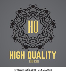 Simple monogram design template. Elegant frame ornament line logo design. Good for Restaurant, Boutique, Hotel, Heraldic, Jewelry. 