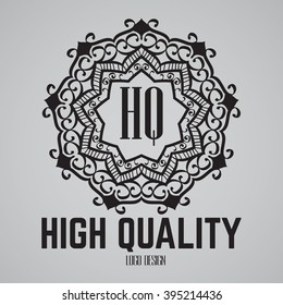 Simple monogram design template. Elegant frame ornament line logo design. Good for Restaurant, Boutique, Hotel, Heraldic, Jewelry. 