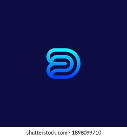 Simple monogram initial letter D, DP, DU vector logo design