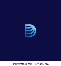 Simple monogram initial letter D, DP, DU vector logo design