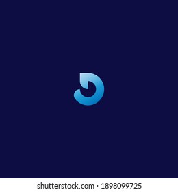 Simple monogram initial letter D, DP, DU vector logo design