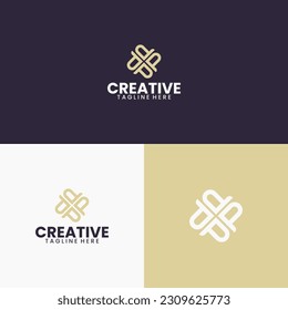 Simple monogram initials logo, elegant logo design, modern logotype, luxury logo