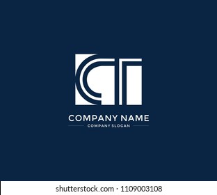 Simple Monogram Letter CT Business Logo Design