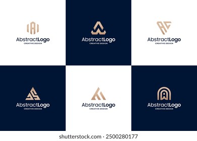 Simple monogram letter A logo design collections