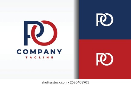 simple monogram letter PO logo