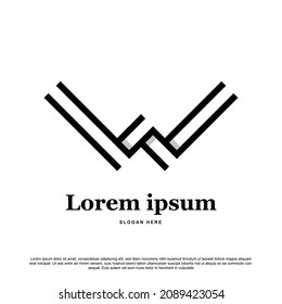 Simple monogram letter W logo design vector