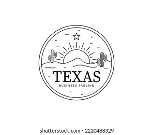 Simple Monogram Line Art Desert Illustration Business Logo Design Template