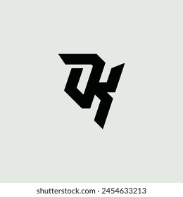 simple monogram logo DK letters white background 