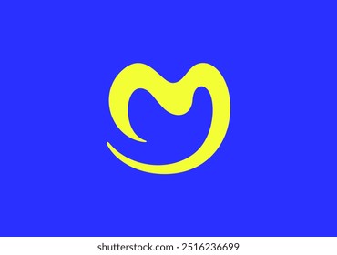 letra logotipo monograma simples M wirh um olhar suave e alegre