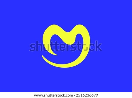 simple monogram logo letter M wirh a smooth and cheerfull look
