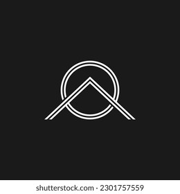 Simple Monogram logo letter O A