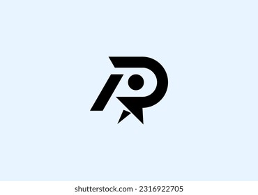 simple monogram logo letter P R with human symbol