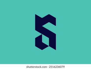 logo monográfico simple letra S basado en forma geométrica