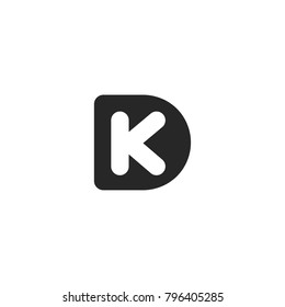Simple monogram logo made from black letters D and K