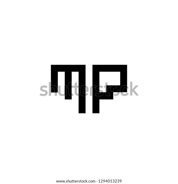 Simple Monogram M Letter P Letter Stock Vector (Royalty Free ...