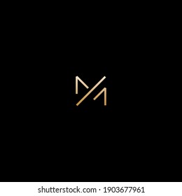 Simple monogram minimal initial letter M, MM vector logo design