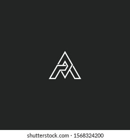 Simple monogram modern creative elegant trendy unique artistic beautiful black and white letter A initial icon based logo font