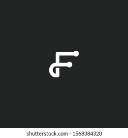 Simple monogram modern creative elegant trendy unique artistic beautiful black and white letter F initial icon based logo font.