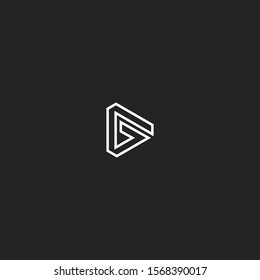 Simple monogram modern creative elegant trendy unique artistic beautiful black and white letter G initial icon based logo font.