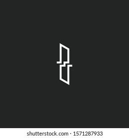 Simple monogram modern creative elegant trendy unique artistic beautiful black and white letter I initial icon based logo font.