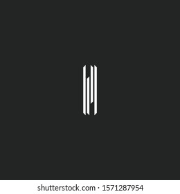 Simple monogram modern creative elegant trendy unique artistic beautiful black and white letter I initial icon based logo font.