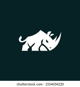 simple monogram rhino logo design
