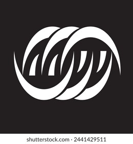 Simple monogrammed bones forming the letters MW