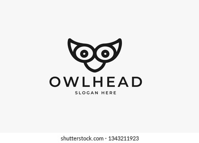 Simple monoline abstract owl logo. Minimalist Creative logo design. Simple symbol