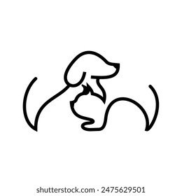 Perros y gatos simples monolineales