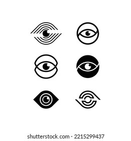 simple monoline eye vision logo design inspiration.