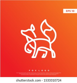 simple monoline fox icon. modern logo. template design