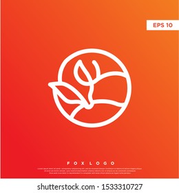 simple monoline fox icon. modern logo. template design