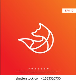 simple monoline fox icon. modern logo. template design