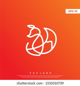 simple monoline fox icon. modern logo. template design