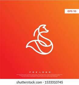 simple monoline fox icon. modern logo. template design