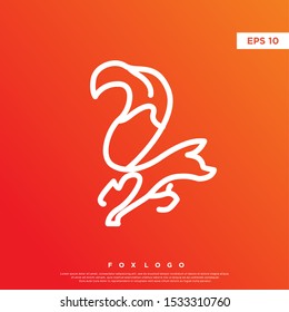 simple monoline fox icon. modern logo. template design