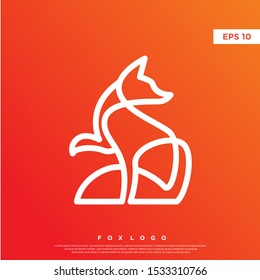 simple monoline fox icon. modern logo. template design