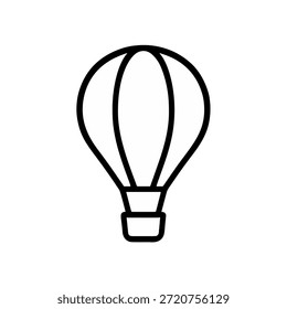 Um simples ícone monolínico de um balão de ar quente com uma cesta minúscula.
