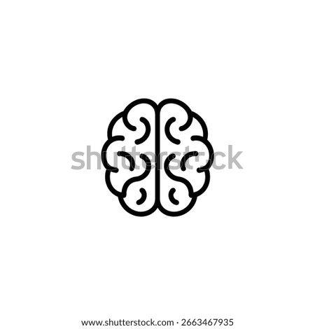 A simple monoline icon showing a top-down view of the human brain with two cerebral hemispheres.[1][2][3]
